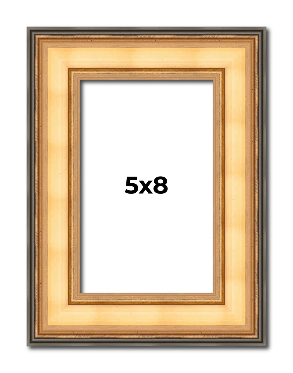 Photo Size Traditional Gold Picture Frame - UV Acrylic, Foam Board Backing, Hanging Hardware